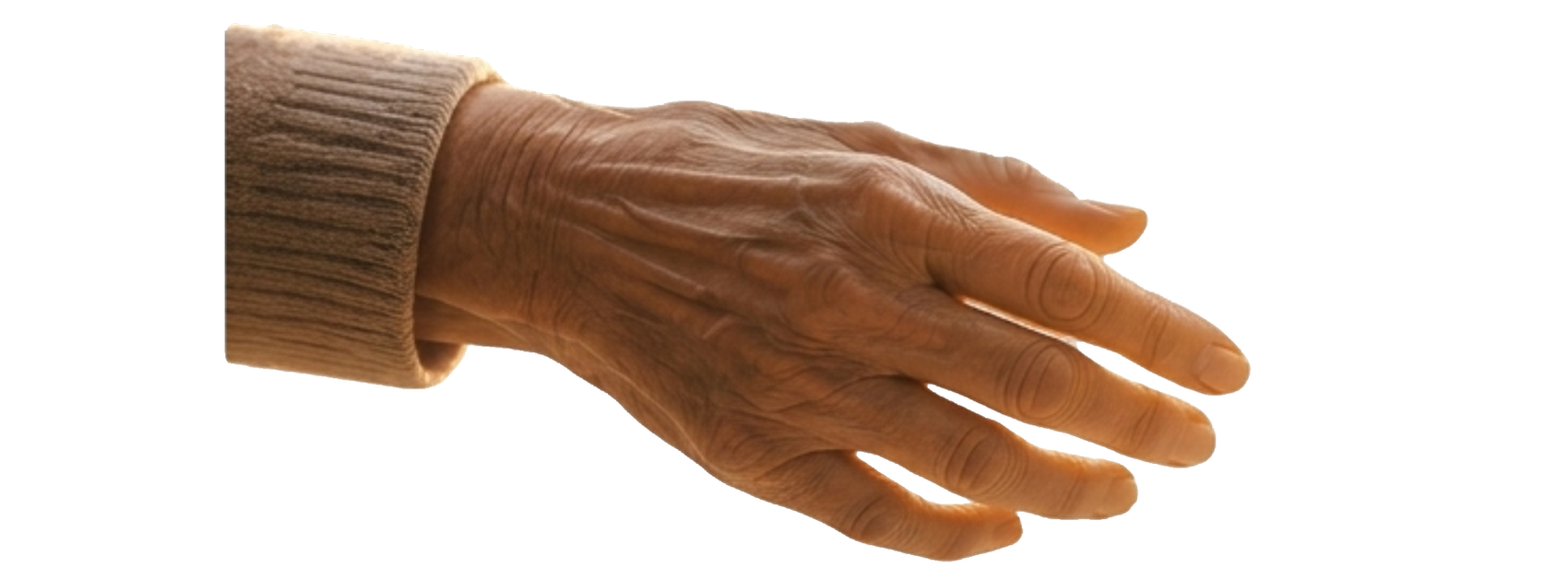 Illustrative image of an elder's hand reaching out